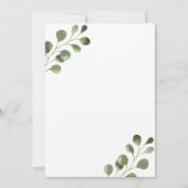 Elegant eenvoudig eucalyptus verlaat de pensioenpa kaart (Achterkant)