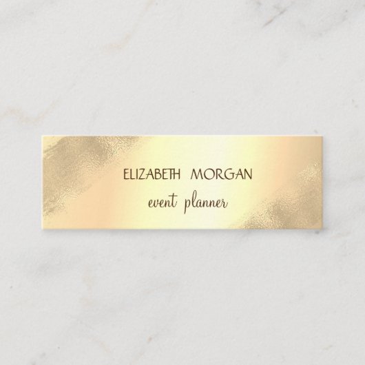 Elegant eenvoudig Faux Gold, minimalistisch Mini Visitekaartje (Voorkant)