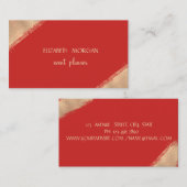 Elegant eenvoudig Faux Gold, rood Visitekaartje (Voorkant / Achterkant)