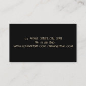 Elegant eenvoudig Faux Gold, zwart Visitekaartje (Achterkant)
