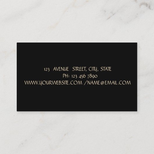 Elegant eenvoudig Faux Gold, zwart Visitekaartje (Achterkant)