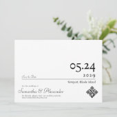 Elegant Eenvoudig Formeel Script Niet-Foto Huwelij Save The Date (Staand voorkant)