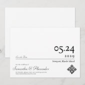 Elegant Eenvoudig Formeel Script Niet-Foto Huwelij Save The Date (Voorkant / Achterkant)
