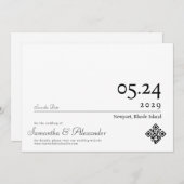 Elegant Eenvoudig Formeel Script Niet-Fotografisch Save The Date (Voorkant / Achterkant)