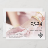 Elegant Eenvoudig Formeel Script Unieke Foto Bruil Save The Date (Voorkant)