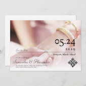 Elegant Eenvoudig Formeel Script Unieke Foto Bruil Save The Date (Voorkant / Achterkant)