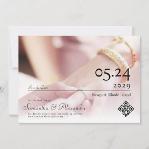 Elegant Eenvoudig Formeel Script Unieke Foto Bruil Save The Date