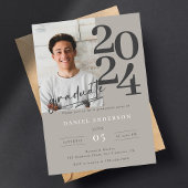 Elegant Eenvoudig Foto Script Afstudeerfeest Kaart