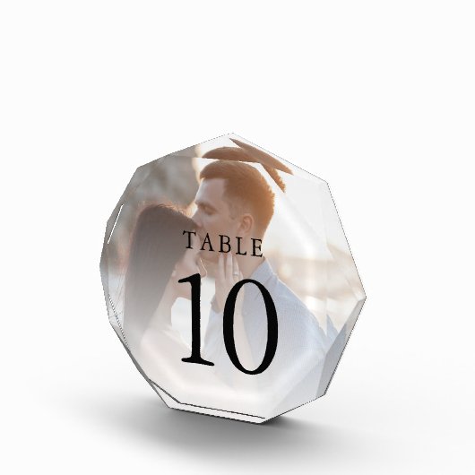 Elegant Eenvoudig Foto Trouwtafel Nummer (Rechts)