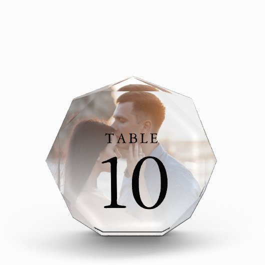 Elegant Eenvoudig Foto Trouwtafel Nummer (Voorkant)