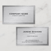 Elegant eenvoudig geborsteld Faux staal Visitekaartje (Voorkant / Achterkant)