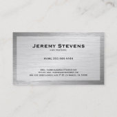 Elegant eenvoudig geborsteld Faux staal Visitekaartje (Achterkant)