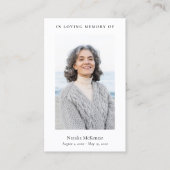 Elegant & Eenvoudig Gedenkfoto Uitvaartgebed Visitekaartje (Voorkant)