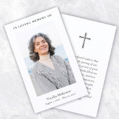 Elegant & Eenvoudig Gedenkfoto Uitvaartgebed Visitekaartje