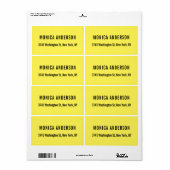 Elegant Eenvoudig Geel Uniek Origineel Professione Etiket (Full Sheet)