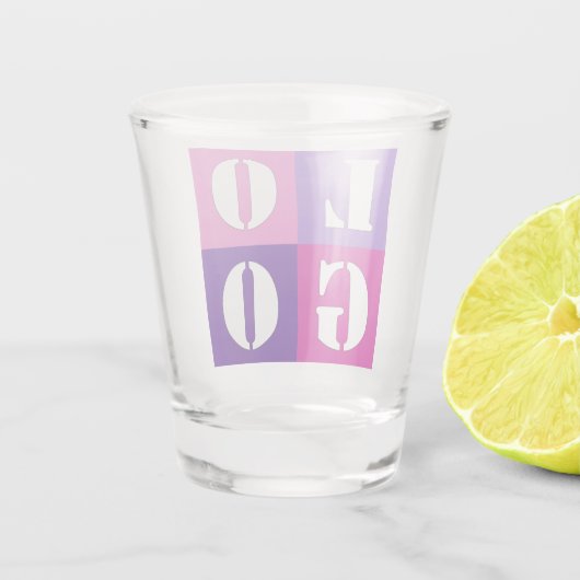 Elegant Eenvoudig Gepersonaliseerd Huwelijk Aangep Shot Glas (Achterkant)