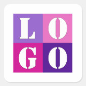 Elegant Eenvoudig Gepersonaliseerd Huwelijk Aangep Vierkante Sticker (Voorkant)