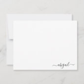 Elegant eenvoudig gepersonaliseerd script wit notitiekaartje (Voorkant)