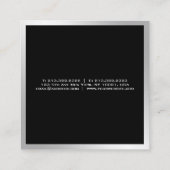 Elegant Eenvoudig Gewoon Modern Zilver Professione Vierkante Visitekaartje (Achterkant)