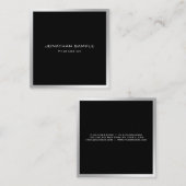 Elegant Eenvoudig Gewoon Modern Zilver Professione Vierkante Visitekaartje (Voorkant / Achterkant)