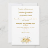 ELEGANT EENVOUDIG GOLD FLORAL SIMPING WEDING KAART (Voorkant)