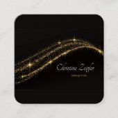 Elegant eenvoudig Gold glitter modern zwart Chic B Vierkante Visitekaartje (Voorkant)