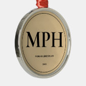 Elegant eenvoudig Gold MPH-Afstuderen Metalen Ornament (Rechts)