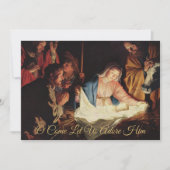 Elegant Eenvoudig Gold Nativiteit Religieuze Kerst Feestdagenkaart (Voorkant)
