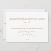 Elegant Eenvoudig Gold Nativiteit Religieuze Kerst Feestdagenkaart (Achterkant)
