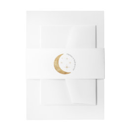 Elegant Eenvoudig Goud Celestial Maan Sterren Brui Uitnodigingen Wikkel