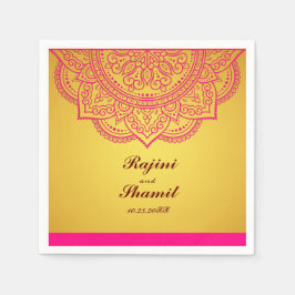 Elegant eenvoudig goud en roze Paisley Indian Hind Servet