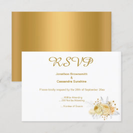 ELEGANT EENVOUDIG GOUD GOUDEN FLORAL RSVP KAART