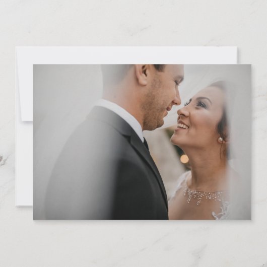 Elegant Eenvoudig Goud Naam Script Foto Bruiloft Bedankkaart (Achterkant)