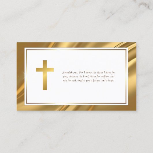 Elegant Eenvoudig Goud Pastor Priester Visitekaart Visitekaartje (Achterkant)