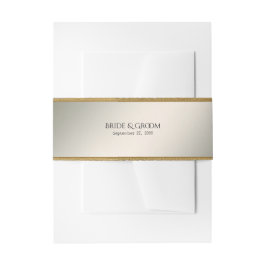 Elegant eenvoudig goud uitnodigingen wikkel