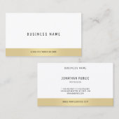Elegant Eenvoudig Goud Wit Bedrijf Professional Visitekaartje (Voorkant / Achterkant)