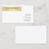 Elegant Eenvoudig Goud Wit Sjabloon Modern Trendy Visitekaartje (Voorkant / Achterkant)