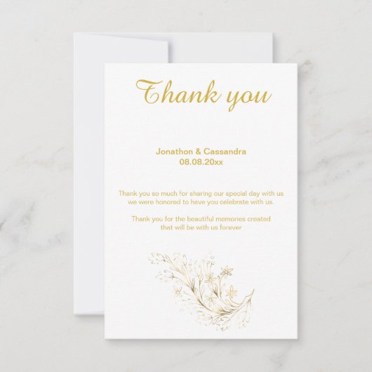 ELEGANT EENVOUDIG GOUDEN BLAD Achterkant GOUDEN DA Kaart (Voorkant)