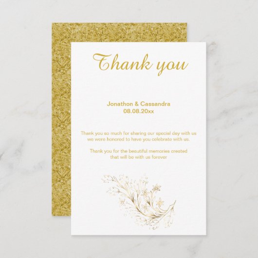 ELEGANT EENVOUDIG GOUDEN BLAD Achterkant GOUDEN DA Kaart (Voorkant / Achterkant)