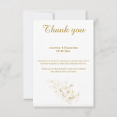 ELEGANT EENVOUDIG GOUDEN BLAD GOUD Achterkant DANK Kaart (Voorkant)