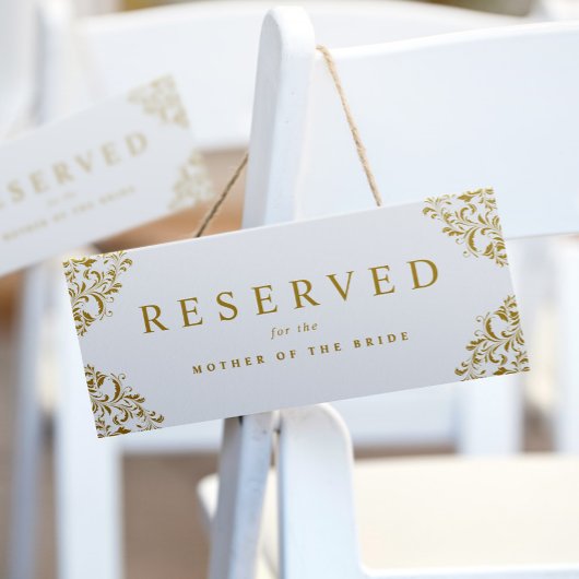 Elegant Eenvoudig Gouden Stoelkaartje Reservering