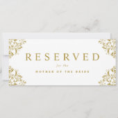 Elegant Eenvoudig Gouden Stoelkaartje Reservering  (Achterkant)