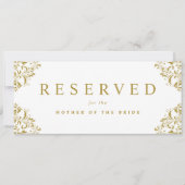 Elegant Eenvoudig Gouden Stoelkaartje Reservering  (Voorkant)