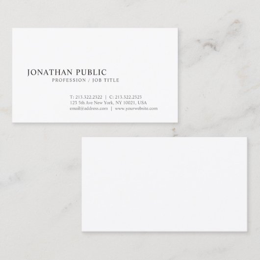 Elegant eenvoudig grafisch ontwerp Trendy Plain Visitekaartje (Voorkant / Achterkant)