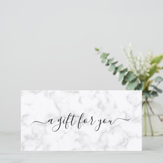 Elegant eenvoudig grijs cadeaubon (Staand voorkant)