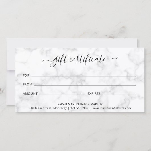 Elegant eenvoudig grijs cadeaubon (Achterkant)