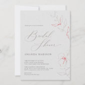 Elegant eenvoudig grijs en rood Vrijgezellenfeest Kaart (Voorkant)