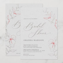 Elegant eenvoudig grijs en rood Vrijgezellenfeest