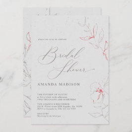 Elegant eenvoudig grijs en rood Vrijgezellenfeest Kaart