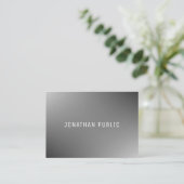 Elegant Eenvoudig Grijs Sjabloon Modern Profession Visitekaartje (Staand voorkant)